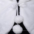 Grace Karin Veste en mousseline de soie nuptiale blanche à faux fourrure pour femme avec manches longues CL2617